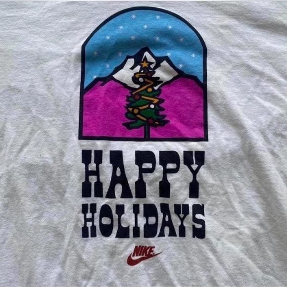Nike Festive White Tee with Holiday Graphic - Picture 3 of 4